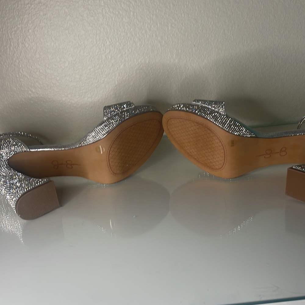 Women’s Silver Rhinestone Platform Heels - Picture 3 of 4